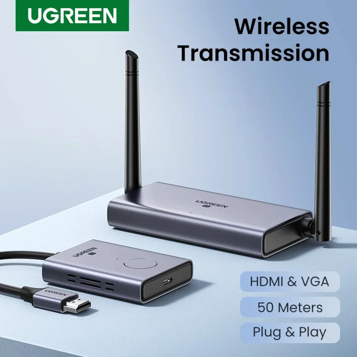 موسع HDMI لاسلكي Ugreen CM506 لمسافة 50 متر بدقة 1080p - Thumbnail 4