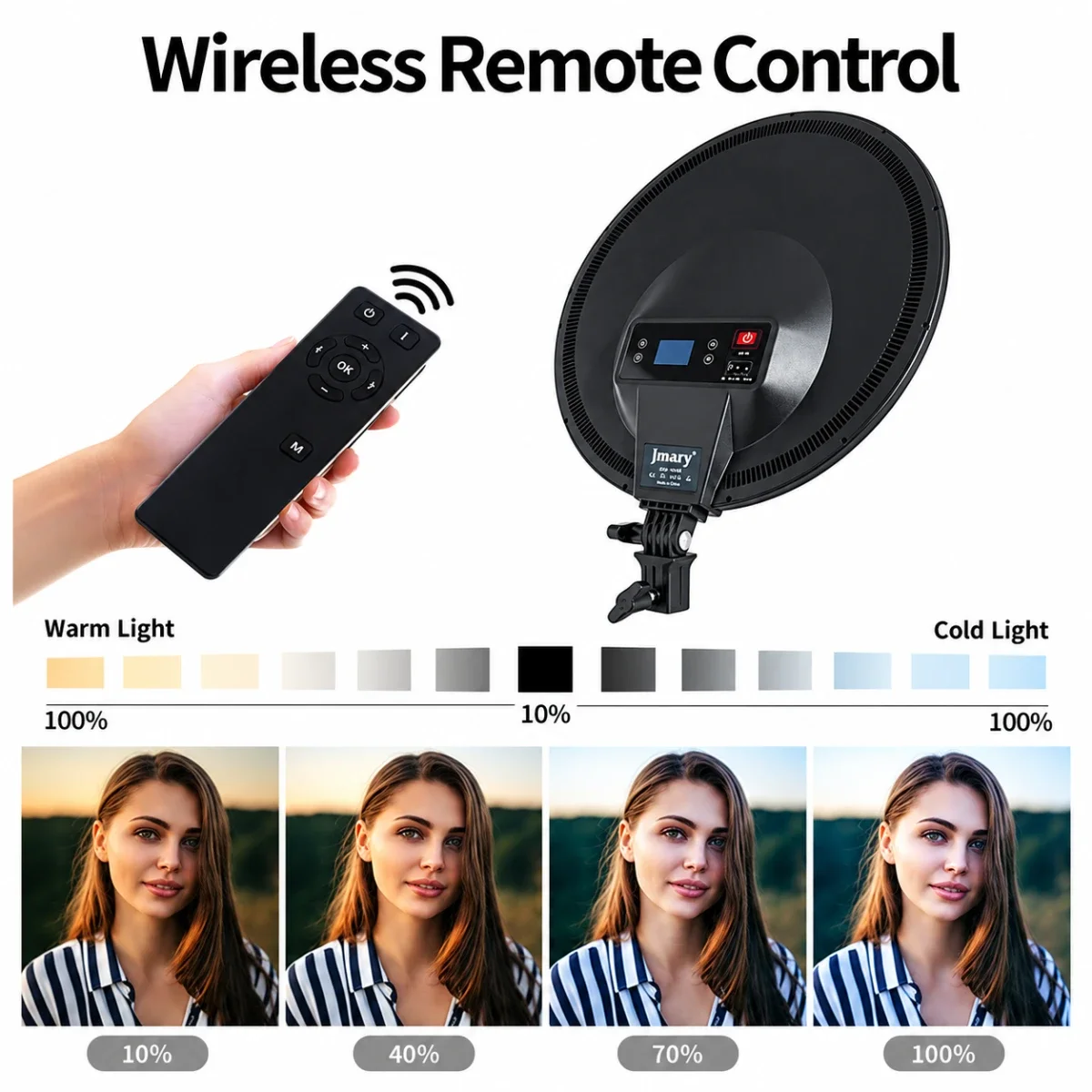 Jmary FM-15RS 15-Inch 40W LED Video Panel Light with Touch & Remote Control - Image 9