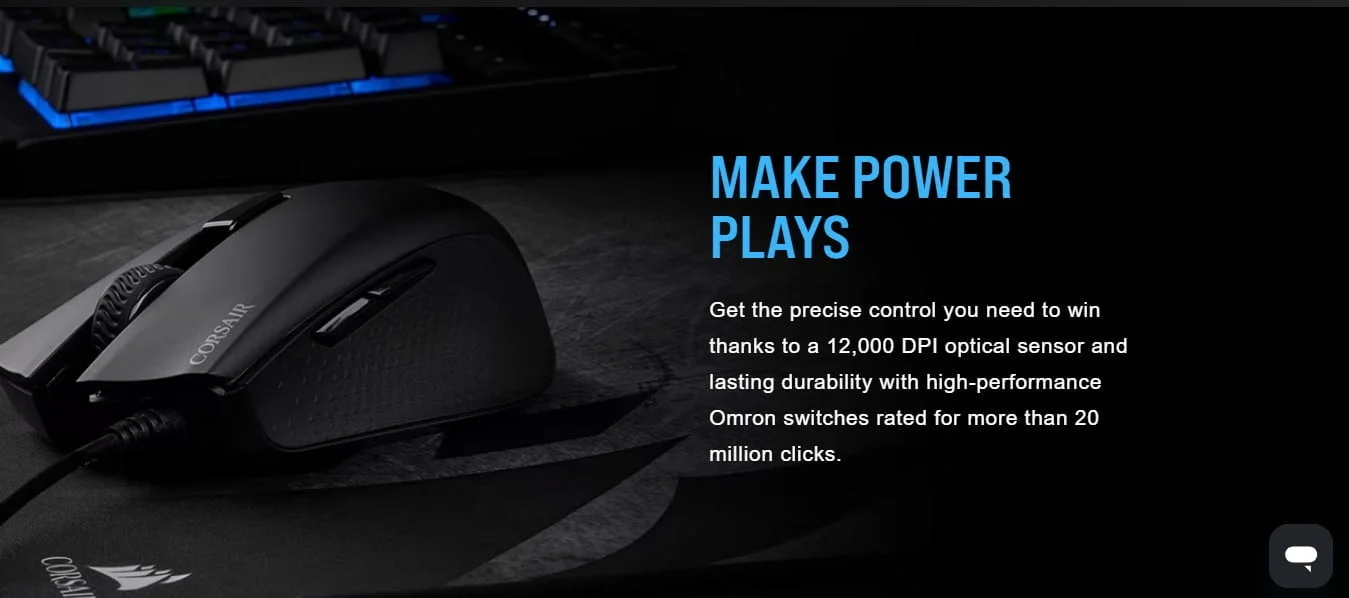 ماوس Corsair HARPOON RGB PRO للألعاب – 12,000 DPI – 6 أزرار – CH-9301111-EU - Image 9
