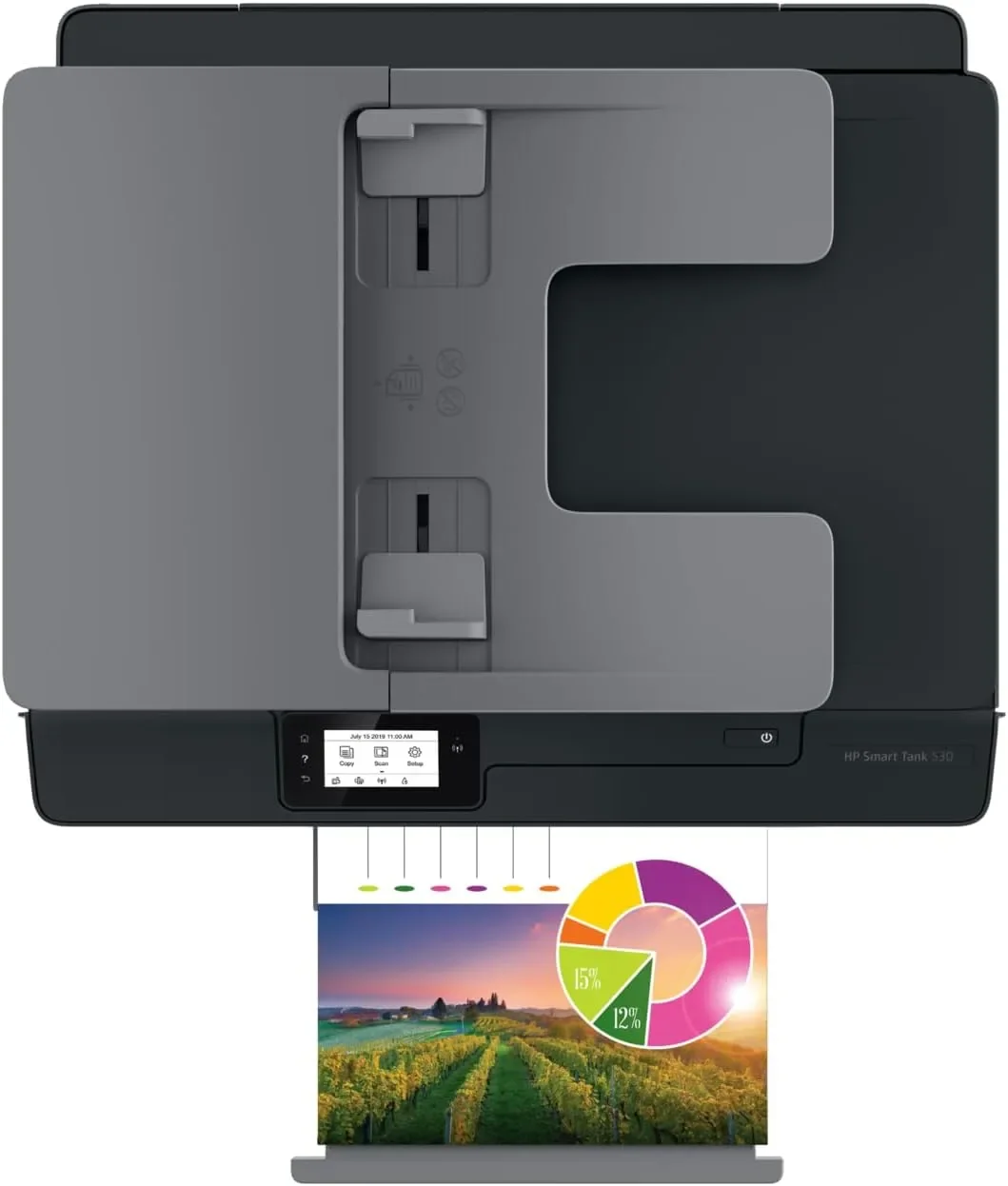 طابعة HP Smart Tank 615 متعددة الوظائف لاسلكية مع وحدة تغذية تلقائية للمستندات - Thumbnail 2
