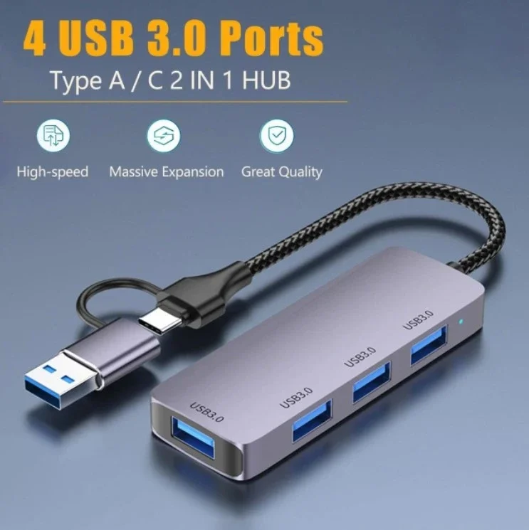 HAING HI-3001-TUH USB-C 4-Port USB 3.0 Hub - Thumbnail 3