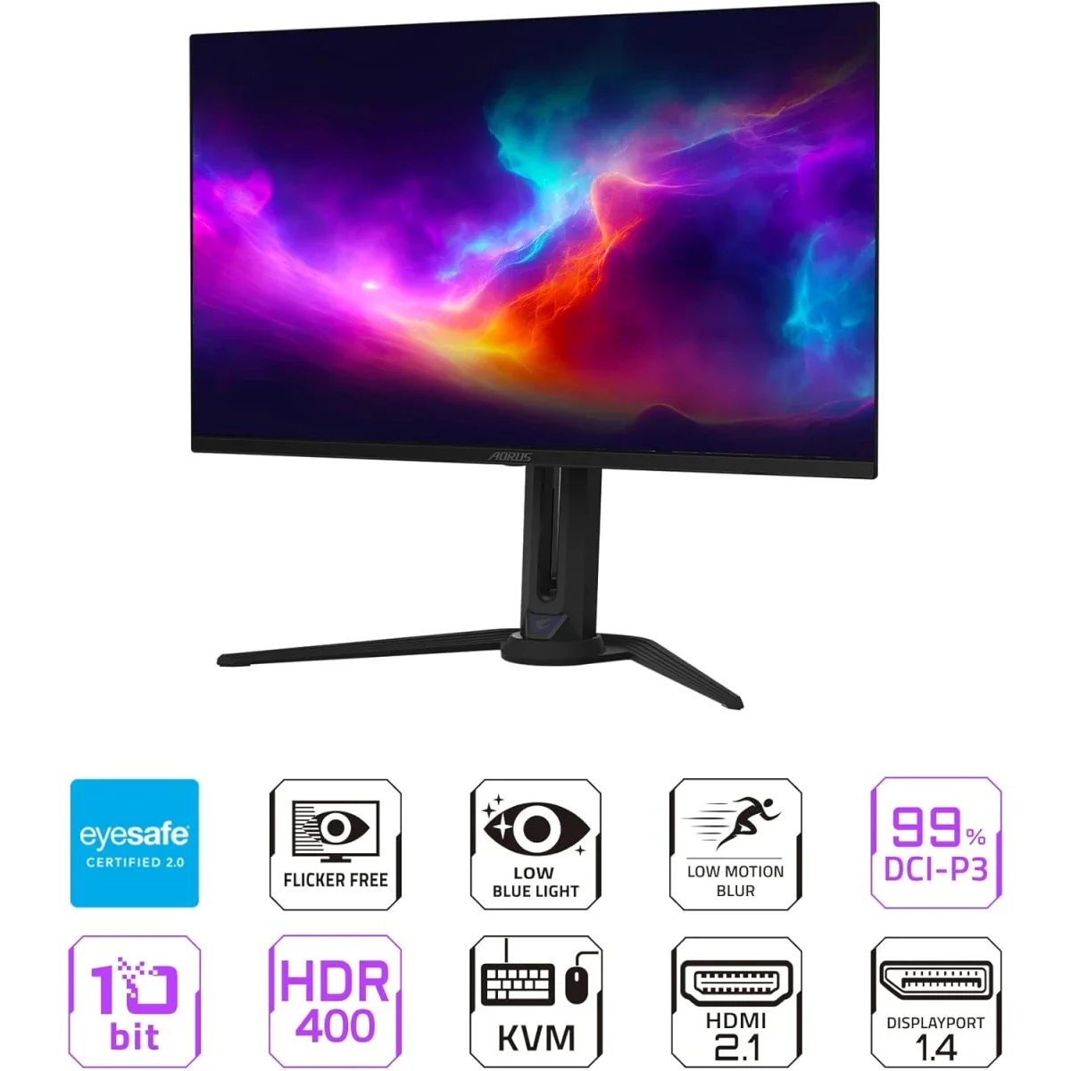 GIGABYTE AORUS FO32U2 32-Inch 4K QD-OLED 240Hz Gaming Monitor - Thumbnail 2