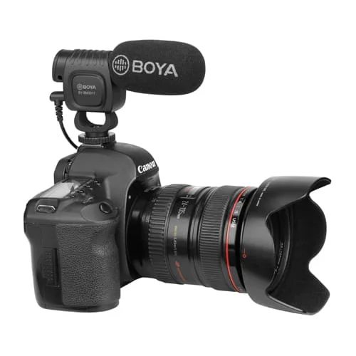 ميكروفون Boya BY-BM3011 شوت جن مدمج مع حامل مضاد للاهتزاز وفتحة 1/4 إنش-20 لذراع بوم - Thumbnail 3