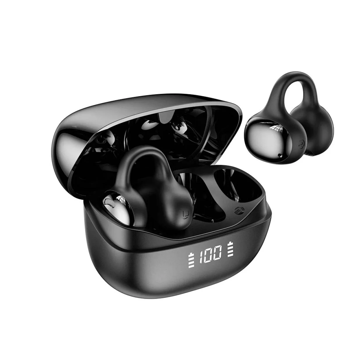 WIWU Ai302 Wireless AI Translation Open-Ear Earbuds, IPX4, 4-Mic ENC, Type-C, 60H, Black - Thumbnail 4
