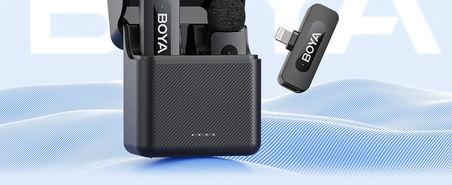 Boya BY-V3 Wireless Lavalier Microphone for iPhone with Lightning, Black - Thumbnail 9