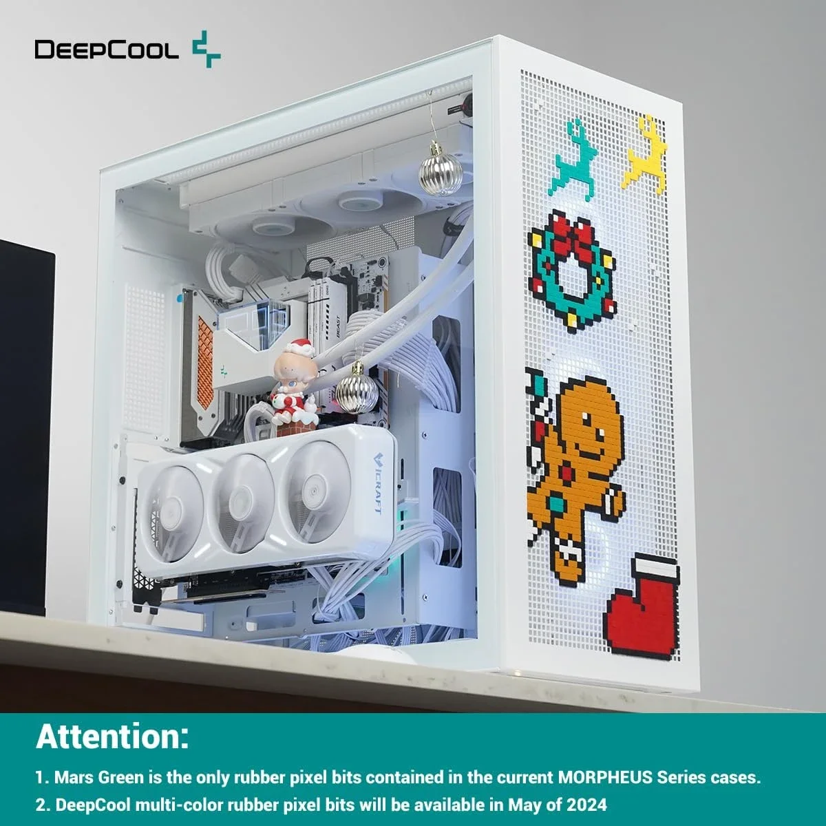 DeepCool Morpheus Modular Airflow Full Tower PC Case with Vertical Mount, Gen 4 Riser Cable, 4x 140mm ARGB Fans - White - Thumbnail 6