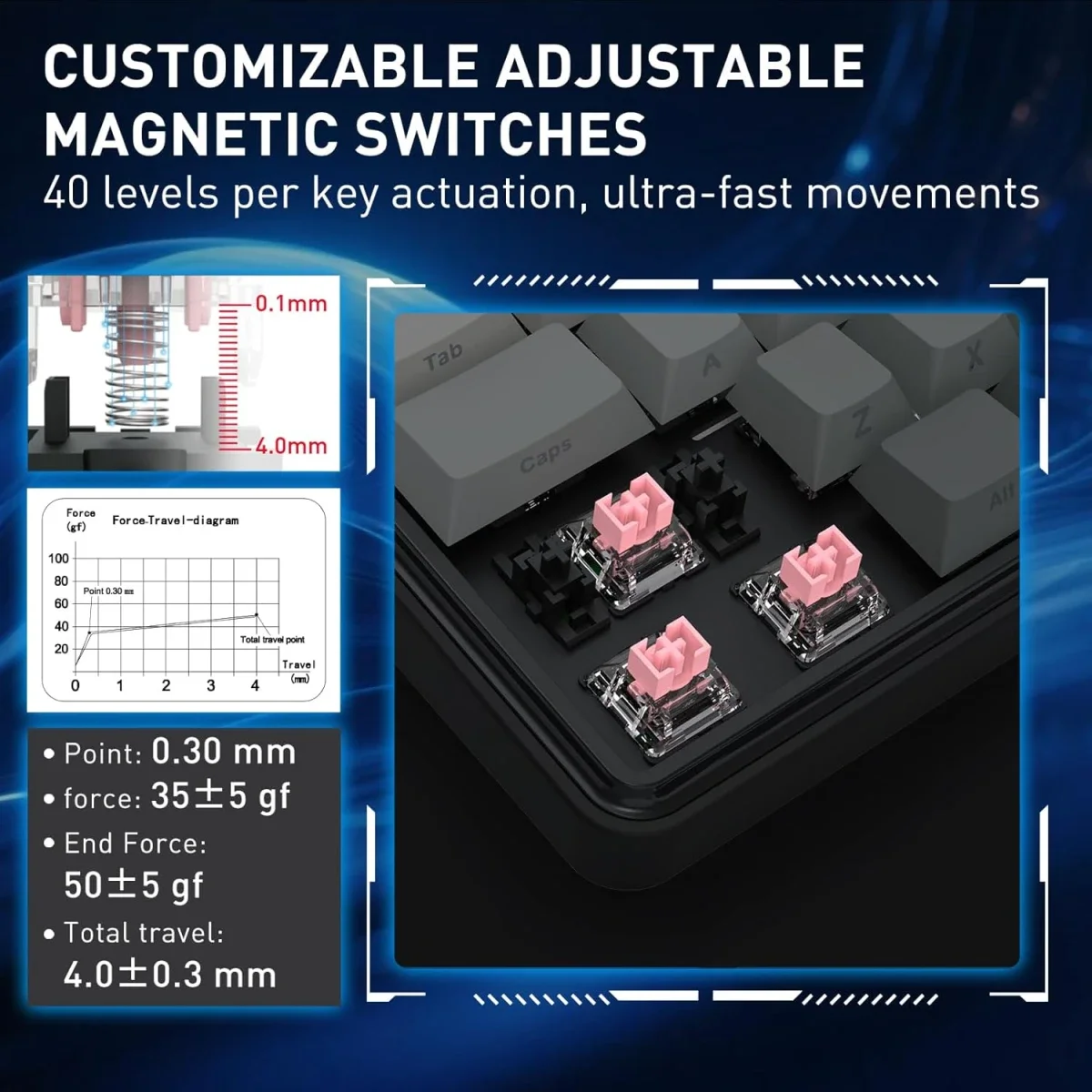 Redragon K707 HE 87-Key TKL Wired Magnetic Gaming Keyboard - Thumbnail 3