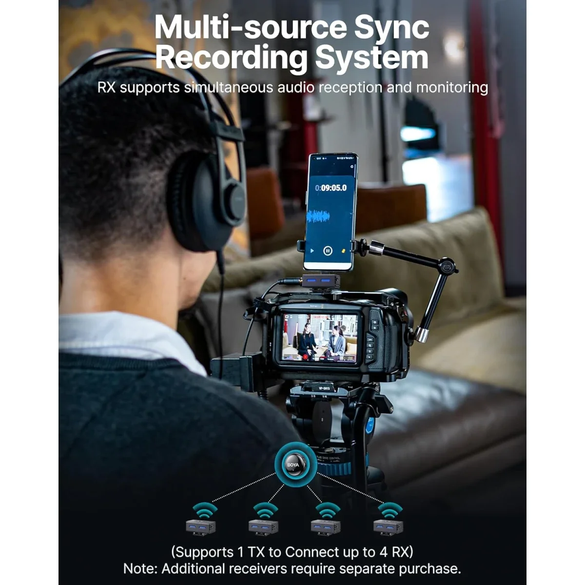 Boya BOYALINK 3-03 Wireless Lavalier Microphone System with AI Noise Cancellation - Thumbnail 8