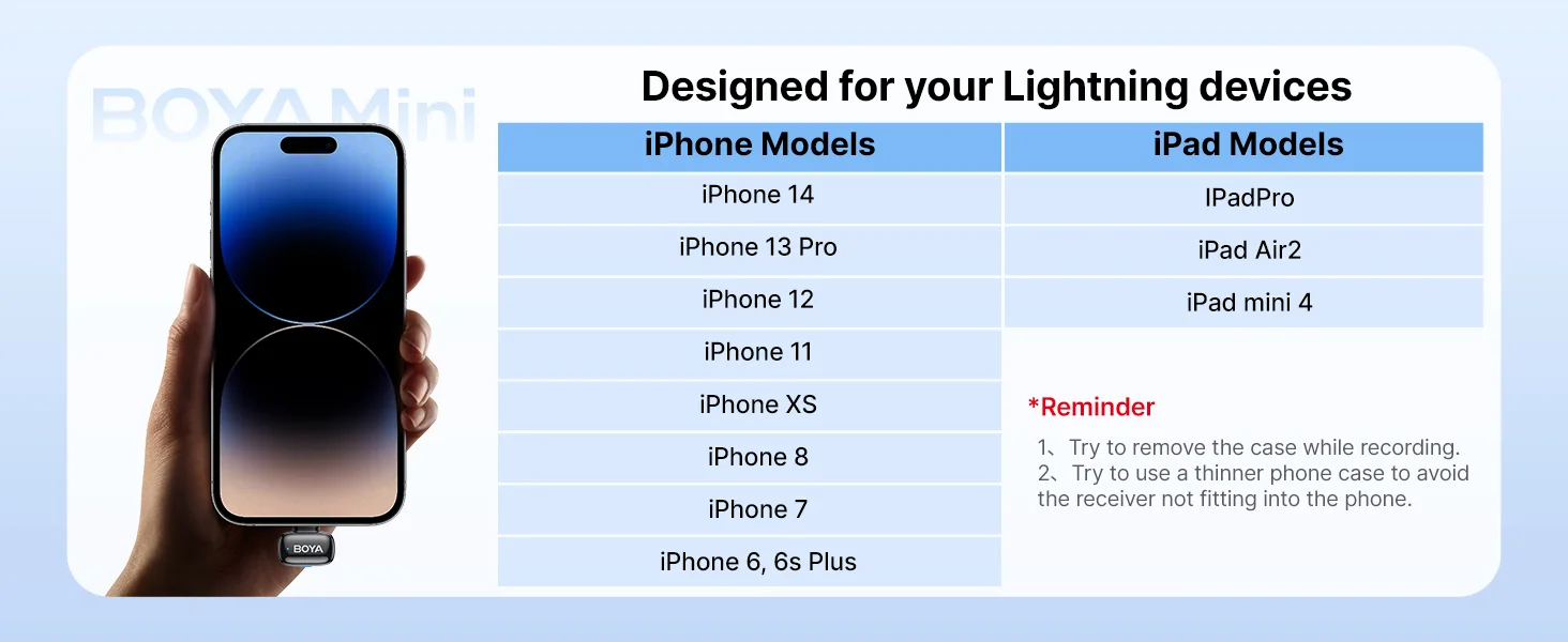 ميكروفونات لافالير لاسلكية Boya mini 2-03 مع مستقبل Lightning، أسود - Image 16