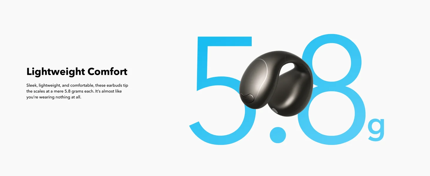 سماعات أذن Anker Soundcore C40i مفتوحة بتصميم مشبك وأزرار تحكم - أسود - Thumbnail 9