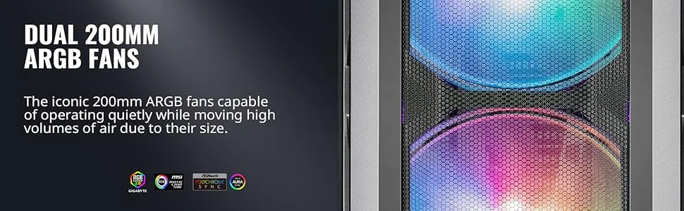 Cooler Master MasterCase H500P Mesh ARGB Mid-Tower PC Case with Tempered Glass Side Panel - White - Image 10