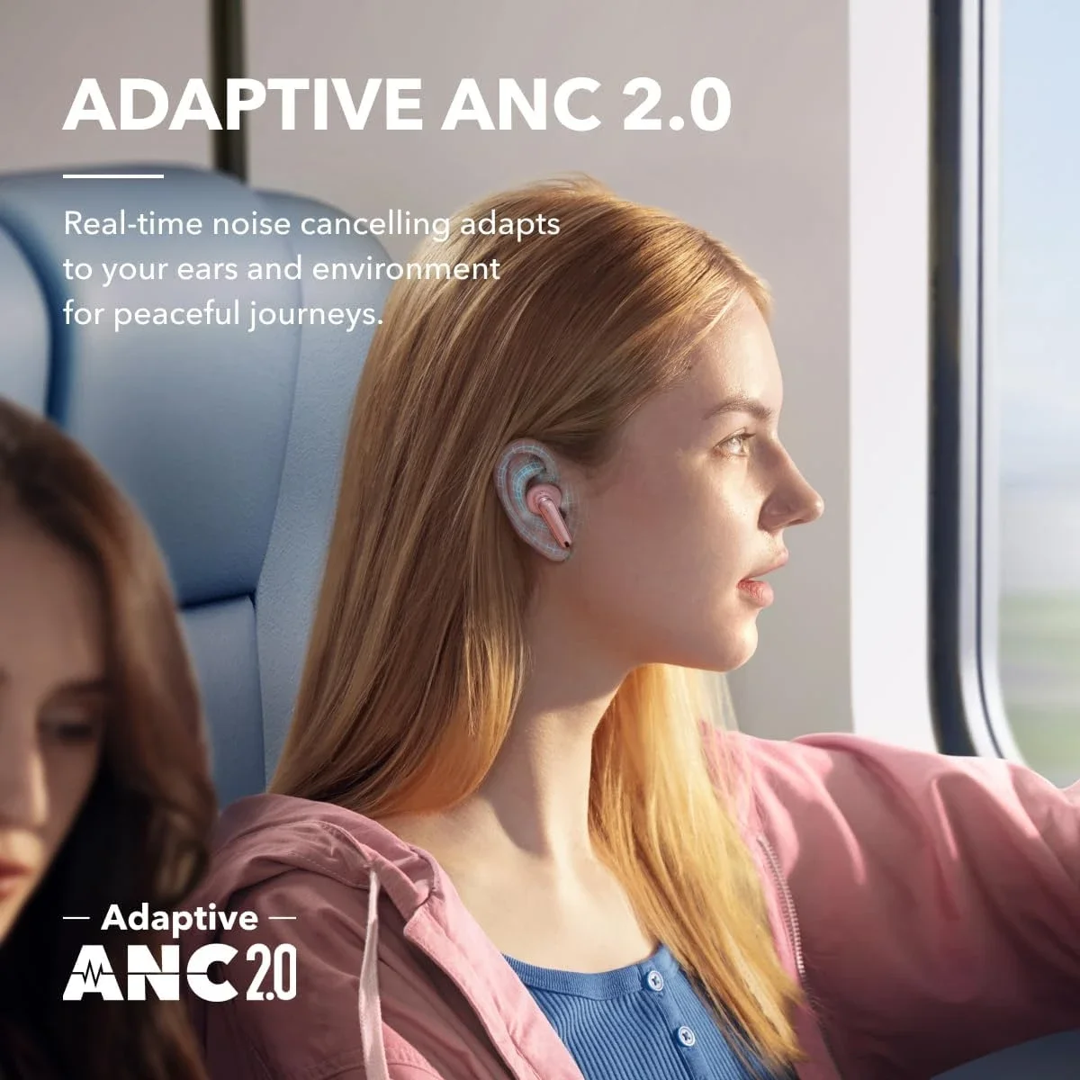 سماعات Anker Soundcore Liberty 4 NC لاسلكية مع إلغاء ضوضاء تكيفي وبطارية 50 ساعة - وردي - Thumbnail 3