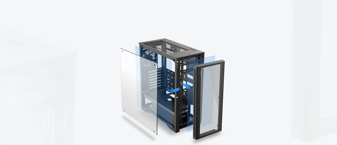 DeepCool MATREXX 50 Tempered Glass Mid-Tower Gaming Case with 4 ARGB Fans - Black - Image 12