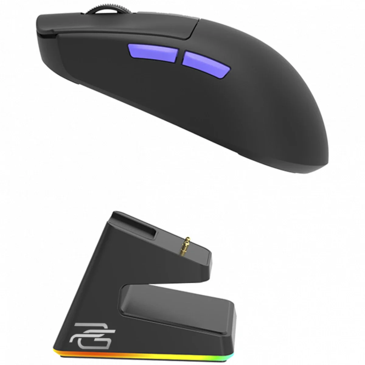 Proove Jester 8K Tri-Mode Wireless Gaming Mouse 26000 DPI with Charging Dock Black/Purple - Thumbnail 4