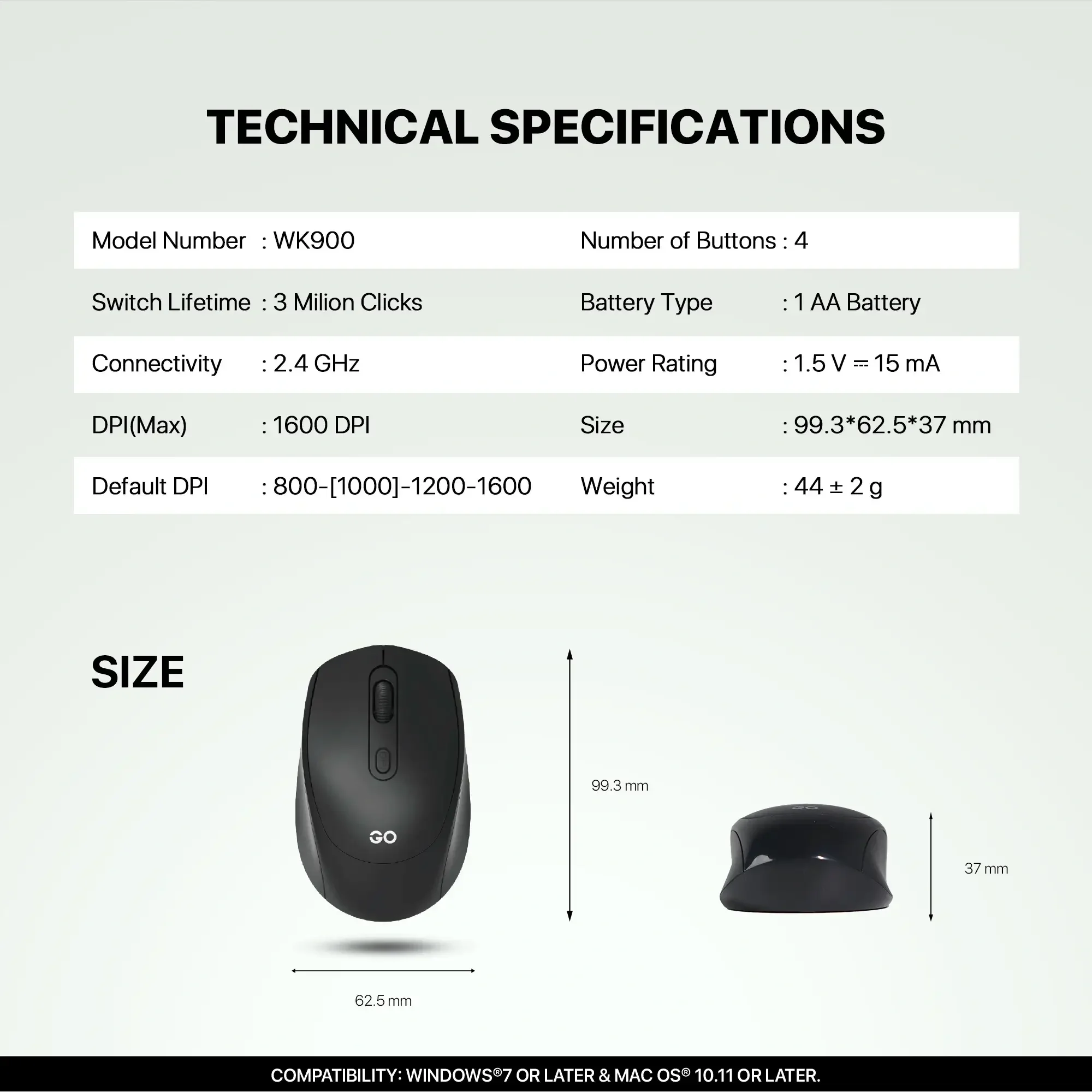 Fantech WK900 GO Wireless Office Keyboard & Mouse Combo with Arabic Keys - Image 7