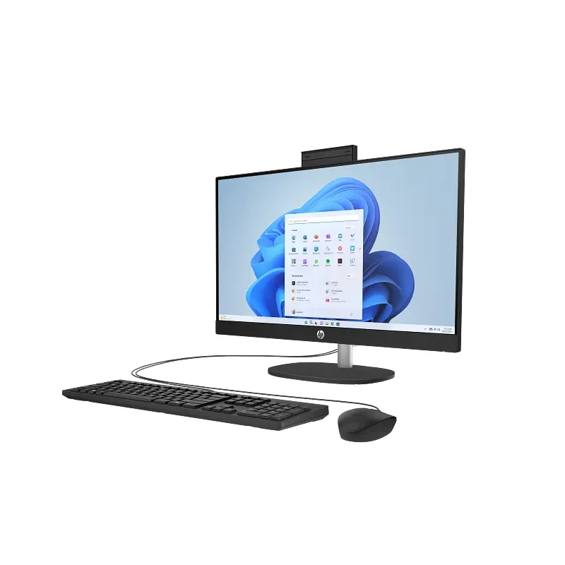 كمبيوتر مكتبي الكل في واحد HP 24-cr1035ne بمعالج Core Ultra 7 155U، رام 8GB، SSD 512GB، DOS، شاشة 23.8 إنش FHD IPS، أسود، مع ماوس وكيبورد (D33HREA) - Thumbnail 2