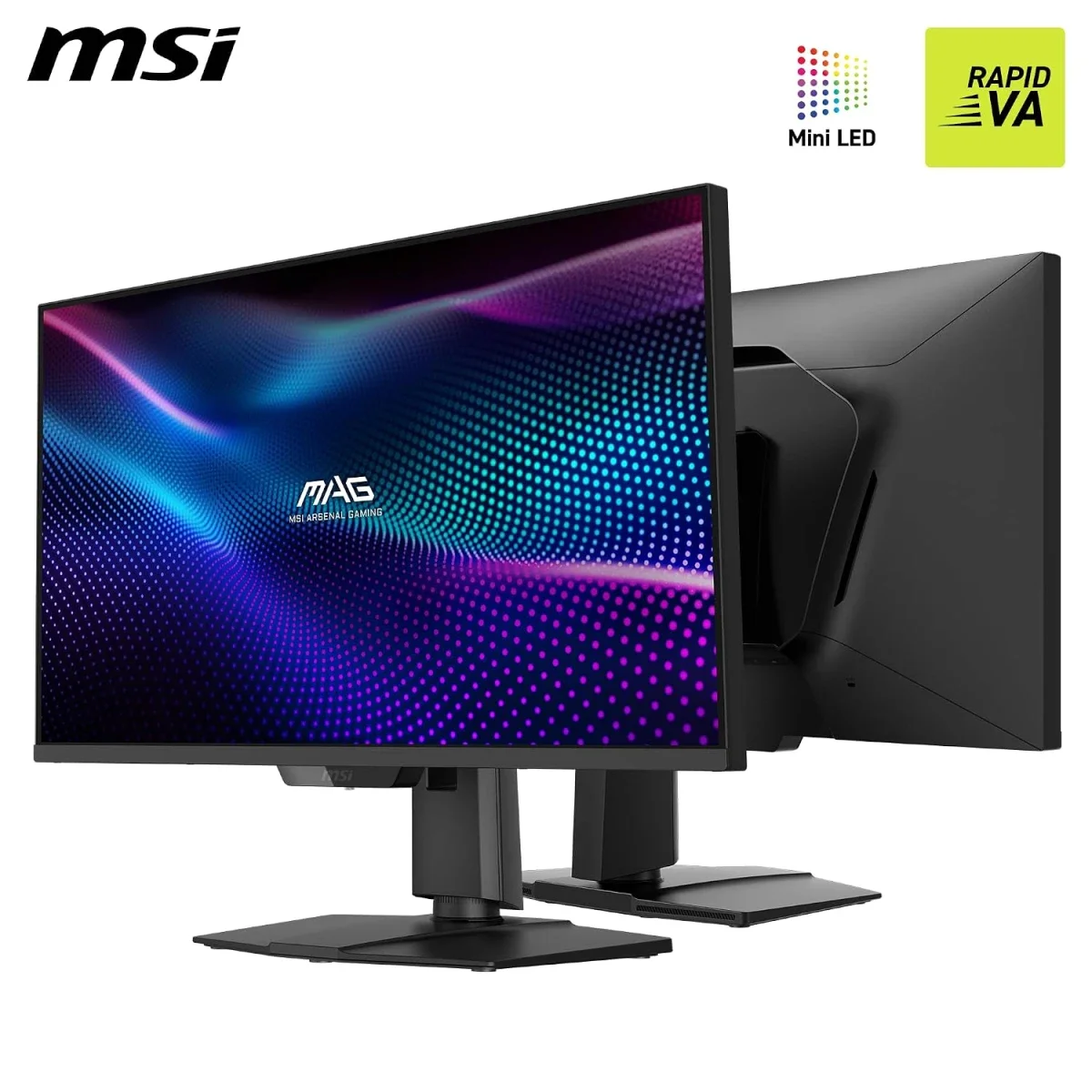 شاشة ألعاب MSI 27 إنش Rapid VA Mini-LED بدقة 2K QHD، 300 هرتز، 0.5 مللي ثانية، AMD Adaptive Sync، HDMI، DisplayPort، VESA، تعديل الميل والارتفاع، سماعة، أسود - MAG 274QPF X30MV - Thumbnail 4