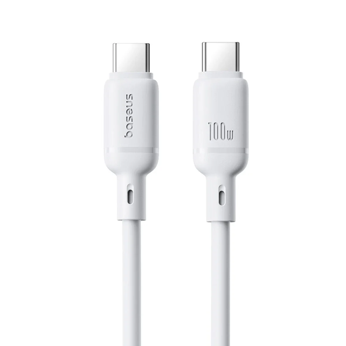 كابل شحن سريع Baseus Silky Series من USB-C إلى USB-C بقدرة 100 واط وطول 1 متر أبيض - Image 4