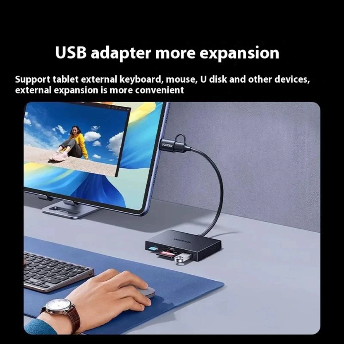 Ugreen 45178 2-in-1 USB-A & USB-C SD, microSD/TF and NM Card Reader - Image 2