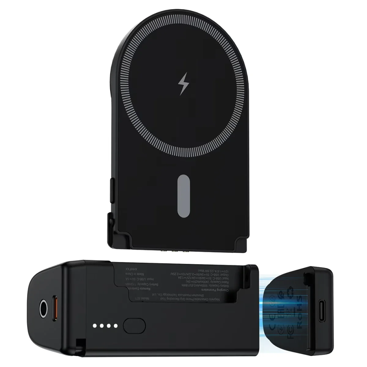 مقبض تصوير مغناطيسي للموبايل ACEFAST E71 مع باور بانك 5000mAh بقدرة 22.5W - أسود - Image 3
