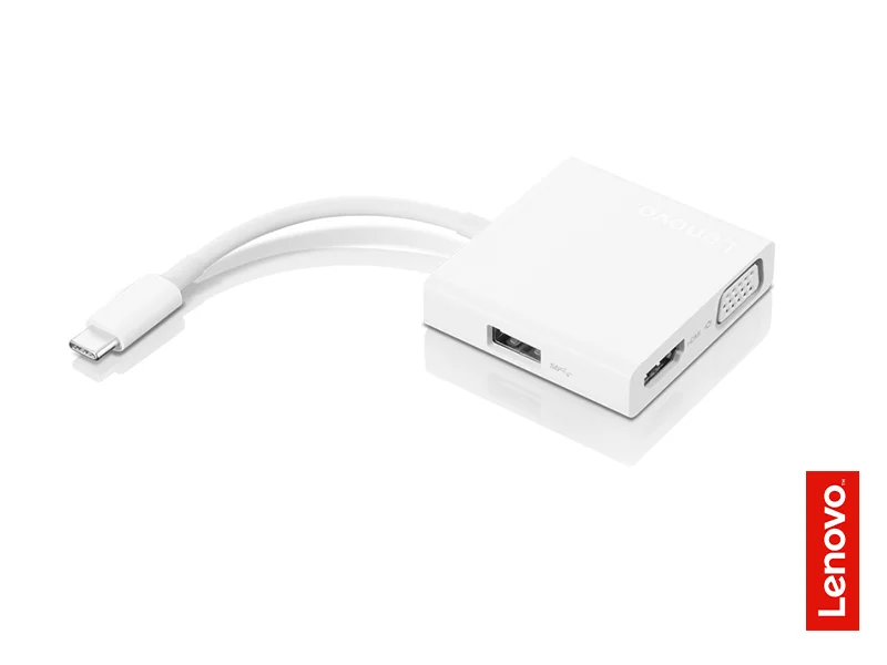موزع Lenovo USB-C 3-in-1 Travel Hub مع 4K HDMI وVGA وUSB 3.0 - أبيض - Image 7