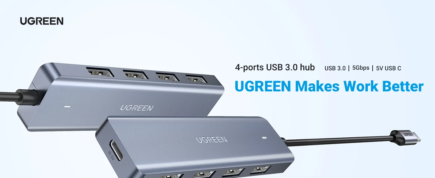 موزع Ugreen USB-C إلى 4 منافذ USB 3.0 بسرعة 5Gbps - Thumbnail 10