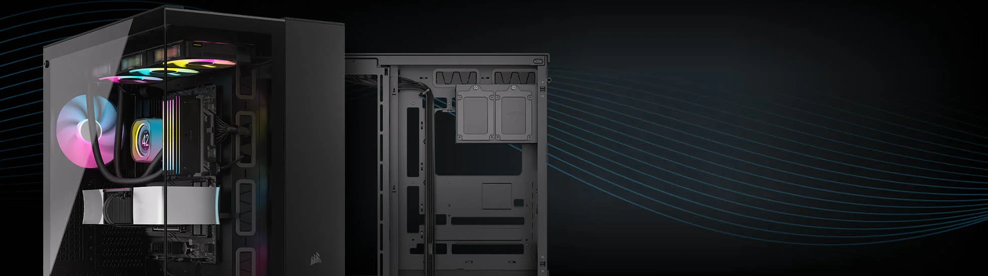 Corsair 6500X Dual-Chamber Mid-Tower PC Case – Black/Obsidian Aluminum – CC-9011283-WW - Image 8