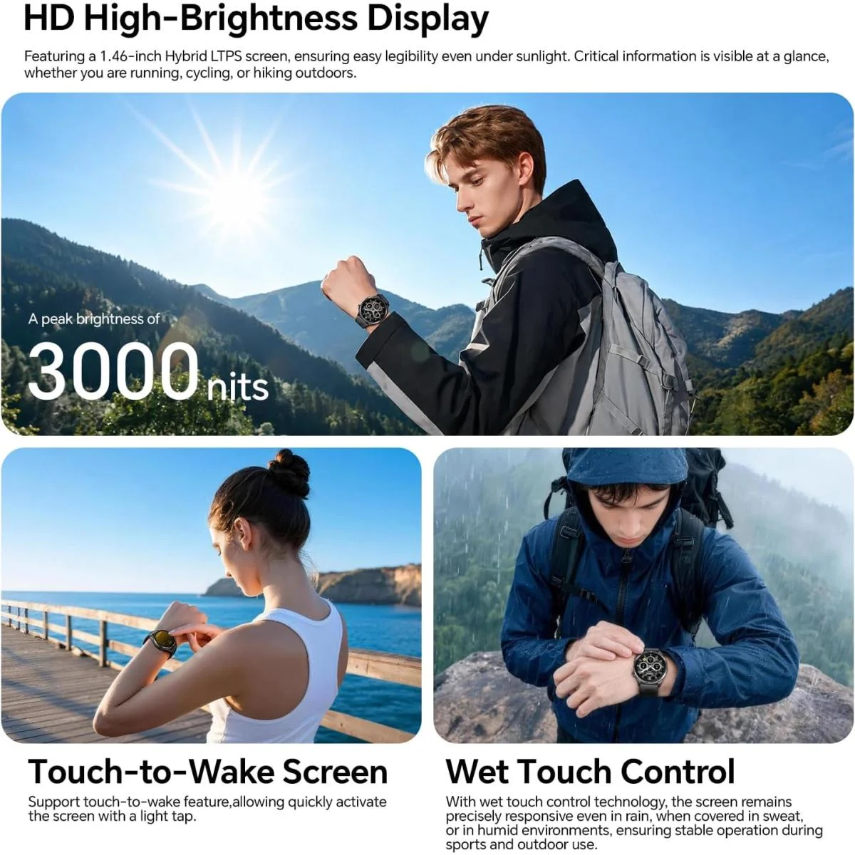 HONOR Watch 6 Smartwatch 1.46-inch AMOLED, 35-Day Battery, 5ATM IP69, Brown - Thumbnail 4