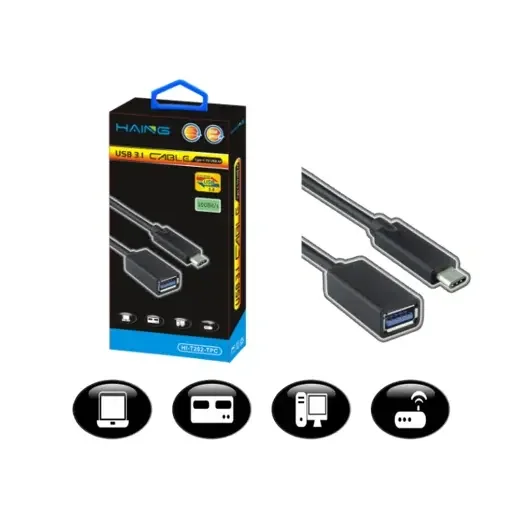 سلك HAING HI-T303-TPC USB-C OTG إلى USB-A أنثى USB 3.1 بسرعة 10Gbps بطول 1م - Image 3