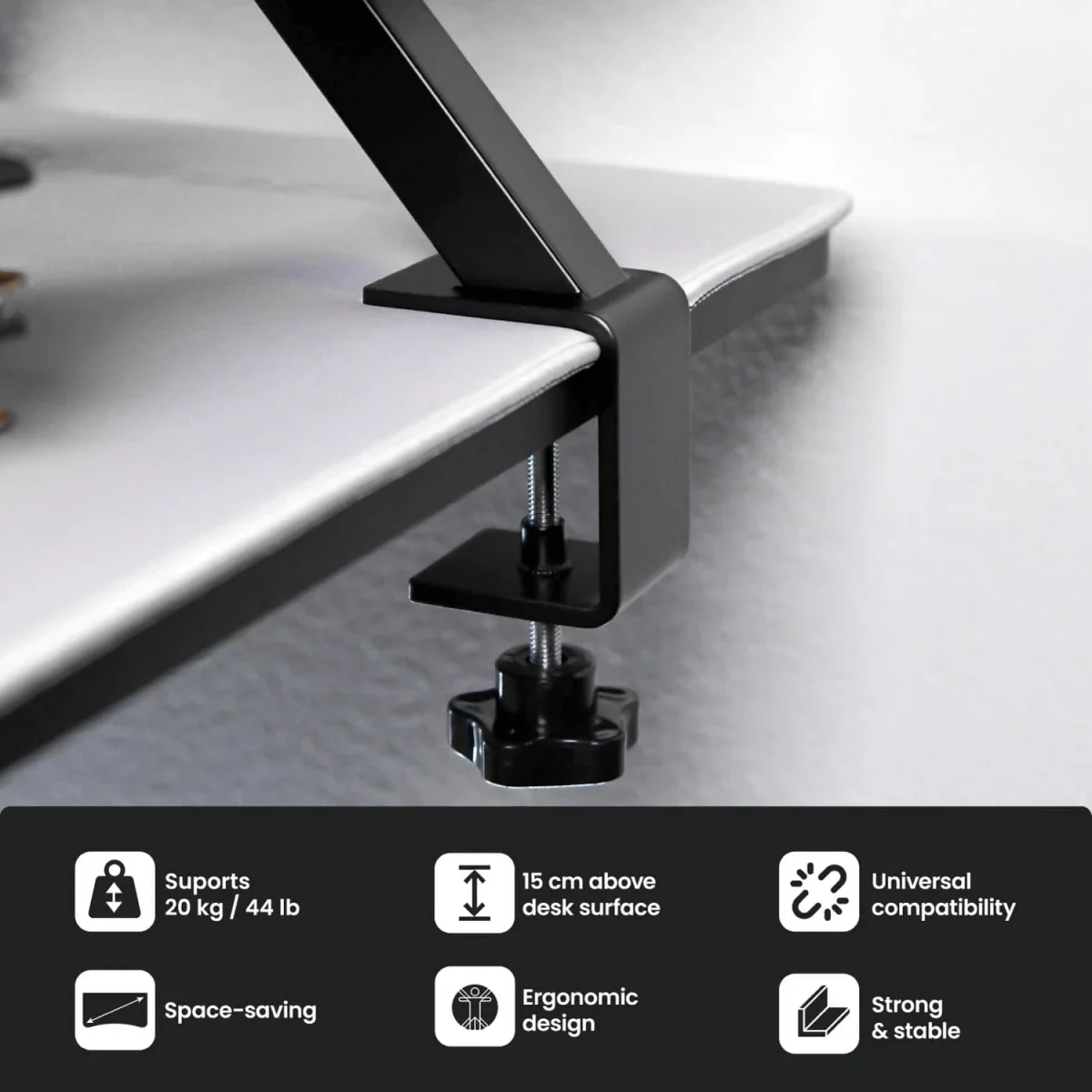 Arozzi Arena Desk Riser Large Monitor Stand, 111 x 23 x 15 cm, Black - Image 4