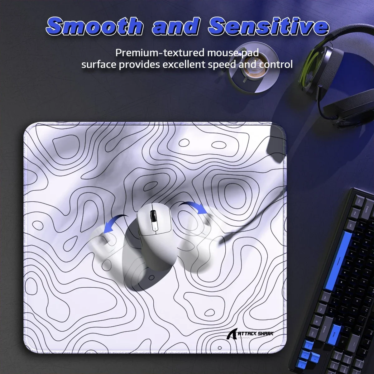 ماوس باد ألعاب eSport ATTACK SHARK CM02 وايت كونتور 450 × 400 × 4 مم - Image 4