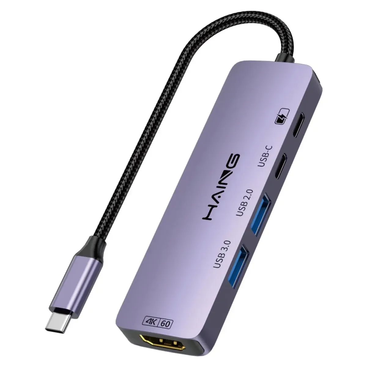HAING HI-3031-THU USB-C 5-in-1 Multiport Adapter with 4K 60Hz HDMI and 100W PD