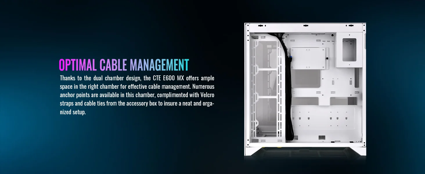 هيكل كمبيوتر Thermaltake CTE E600 MX E-ATX ميد تاور مع حامل بطاقة رسومية عائم ثلاثي الاتجاهات وكابل PCIe 4.0 بطول 400 مم - أبيض - Thumbnail 12
