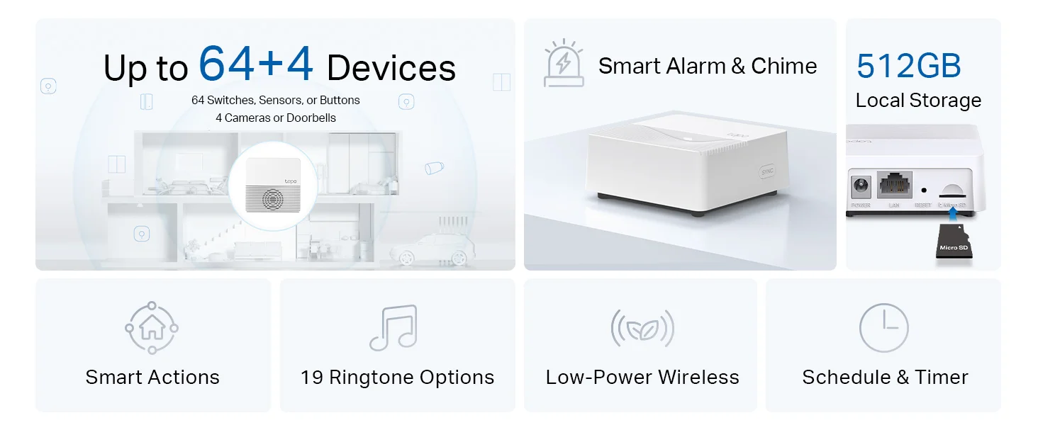 موزع ذكي TP-LINK Tapo H200 لإنترنت الأشياء يدعم 64 مستشعرًا ومفتاحًا + 4 كاميرات أو أجراس باب تعمل بالبطارية - Thumbnail 11