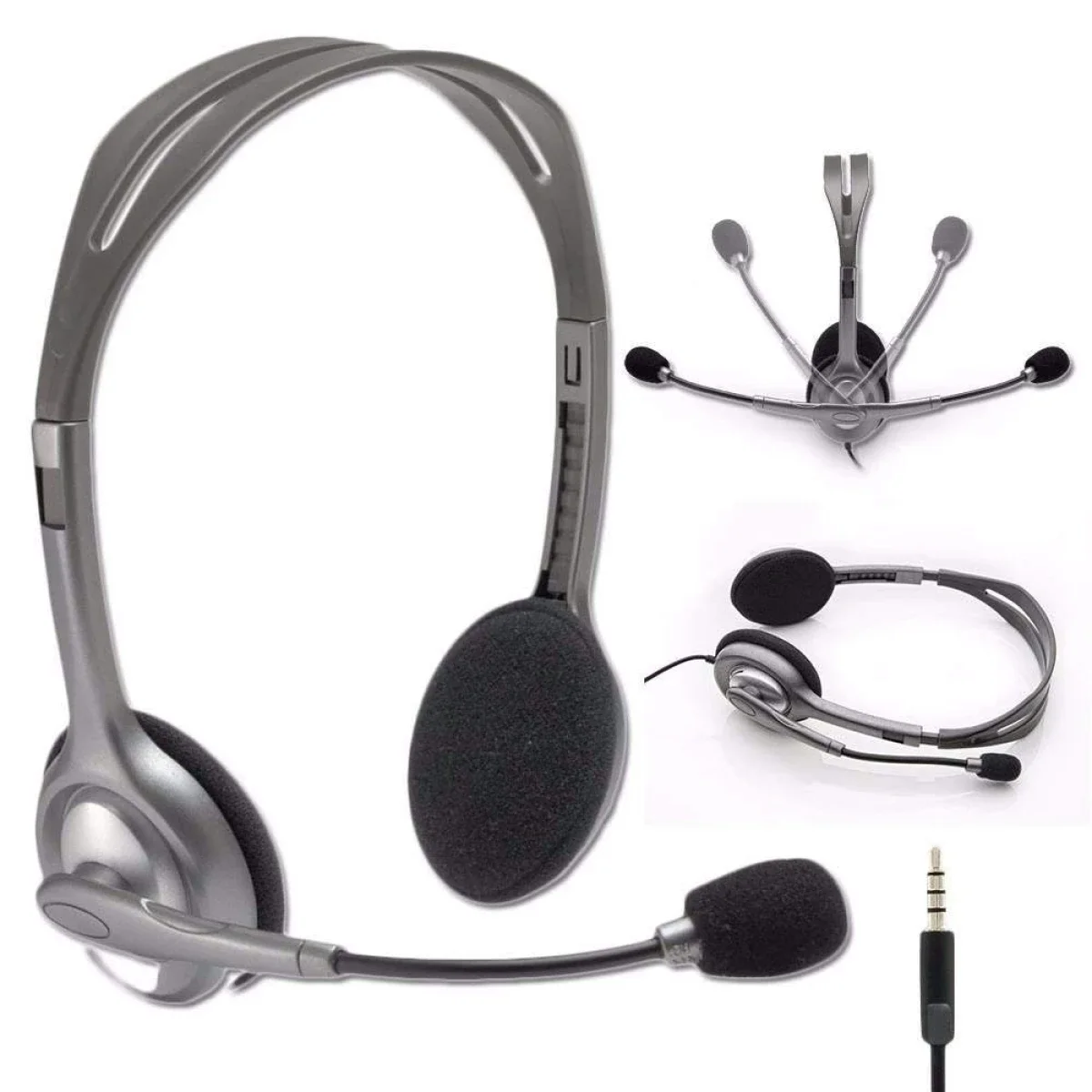 Logitech H111 Wired Stereo Headset with Noise-Cancelling Microphone, 3.5mm, Black - Thumbnail 2