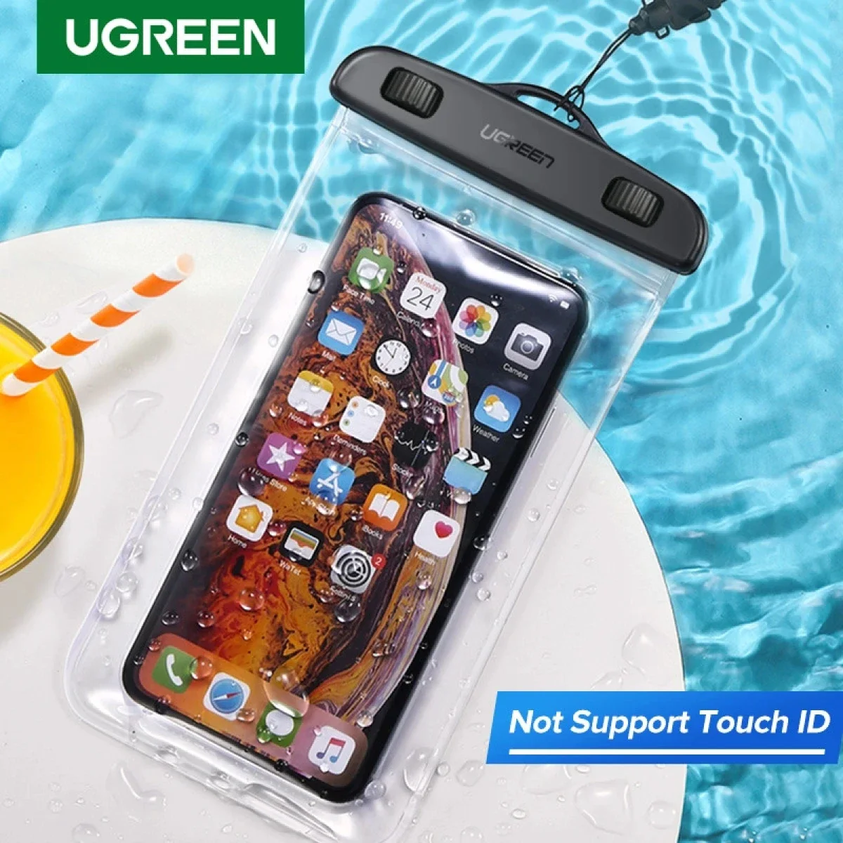 Ugreen LP186 IPX8 Waterproof Phone Pouch for Phones up to 6.5 Inches - Black - Image 2