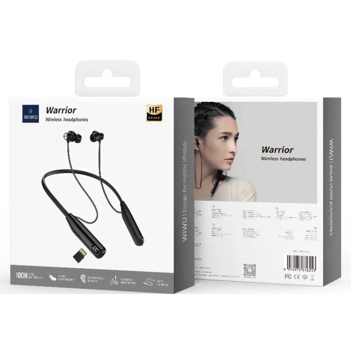 WIWU GB-06 Wireless Magnetic Sweatproof Neckband Headset, Type-C