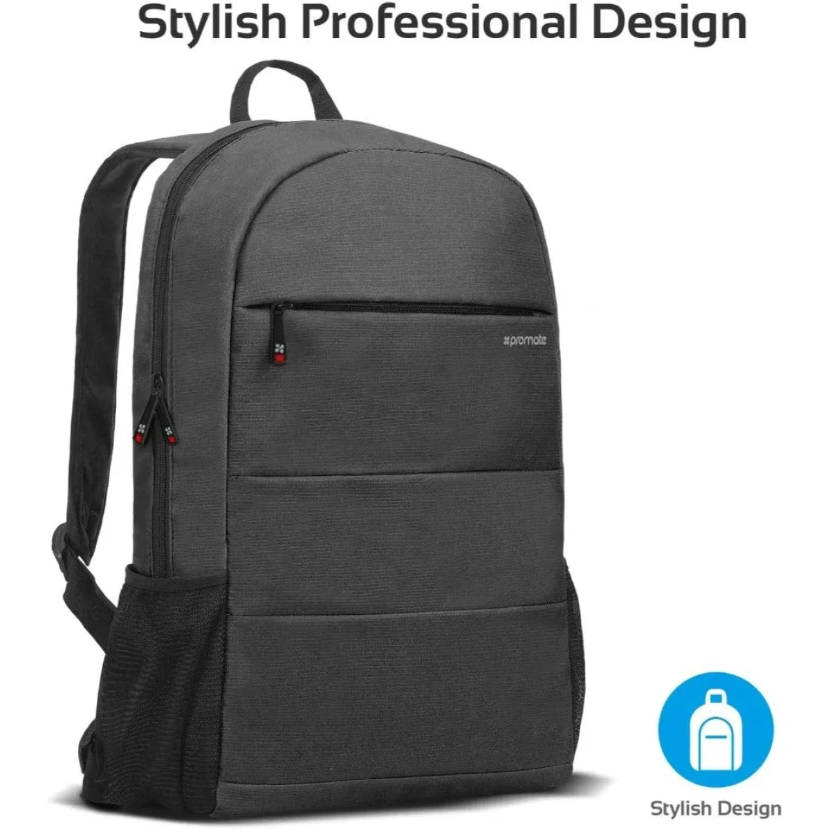 Promate Alpha-BP Travel Backpack for Laptops Up to 15.6 Inch Water-Resistant Anti-Theft - Image 4