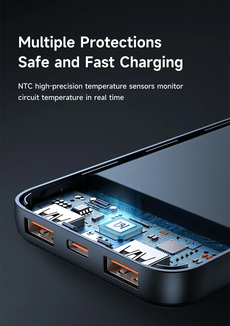 Mcdodo MC-3882 10000mAh Power Bank with Digital Display, 22.5W, USB-C & Dual USB-A - Blue - Thumbnail 17
