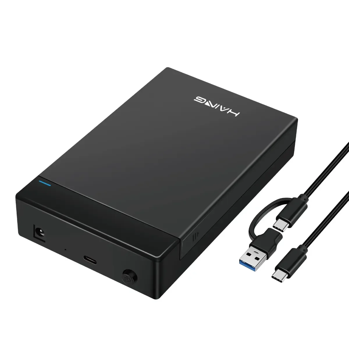 HAING HI-0261-T3H 2.5/3.5-Inch SATA III Hard Drive Enclosure with USB-A & USB-C 3.0