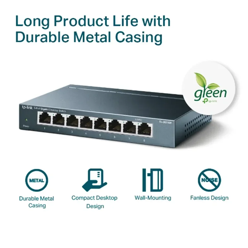 TP-LINK TL-SG108 8-Port Gigabit Desktop Switch - Thumbnail 3