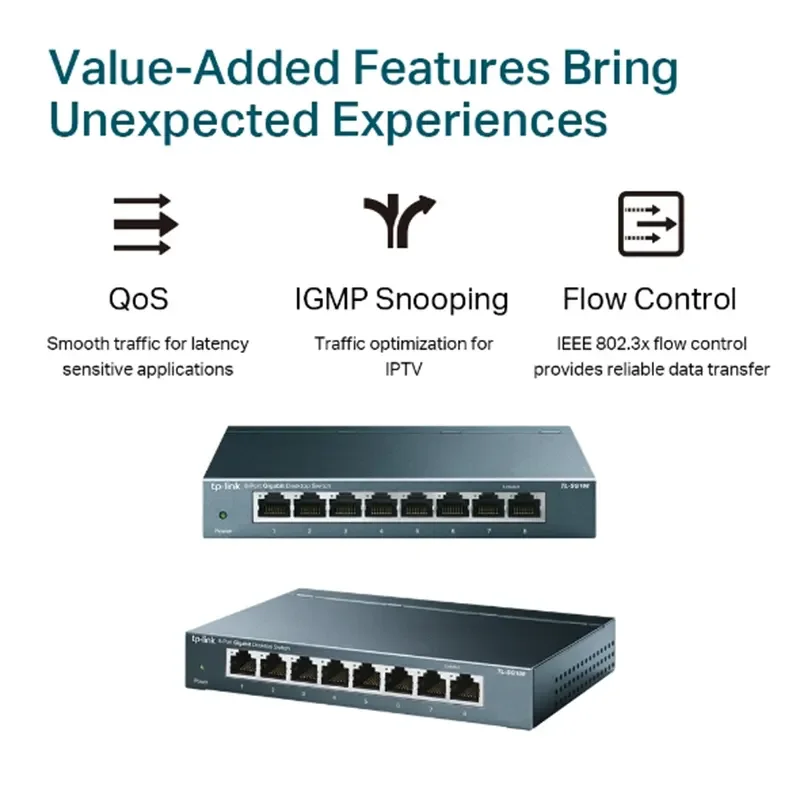 TP-LINK TL-SG108 8-Port Gigabit Desktop Switch - Thumbnail 8