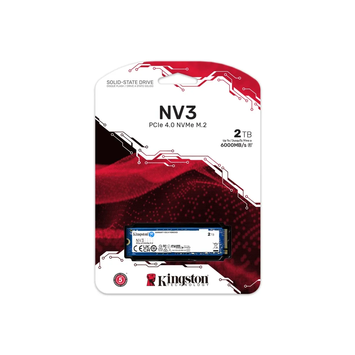 قرص SSD Kingston NV3 بسعة 2TB وواجهة PCIe 4.0 x4 NVMe مقاس M.2 2280 - Thumbnail 3