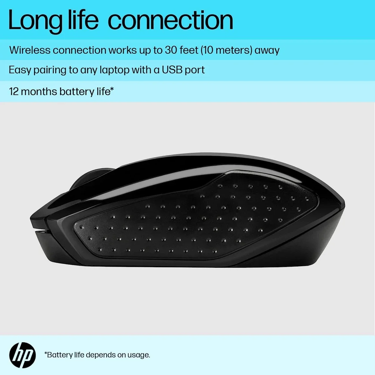 ماوس HP 200 لاسلكي USB بمستشعر بصري 1000 DPI، أسود - Thumbnail 3