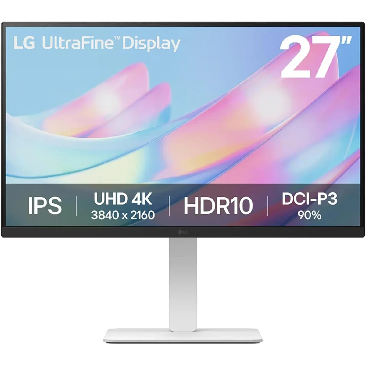 شاشة LG UltraFine 27US550 مقاس 27 إنش IPS بدقة 4K UHD وHDR10، 60 هرتز، أبيض