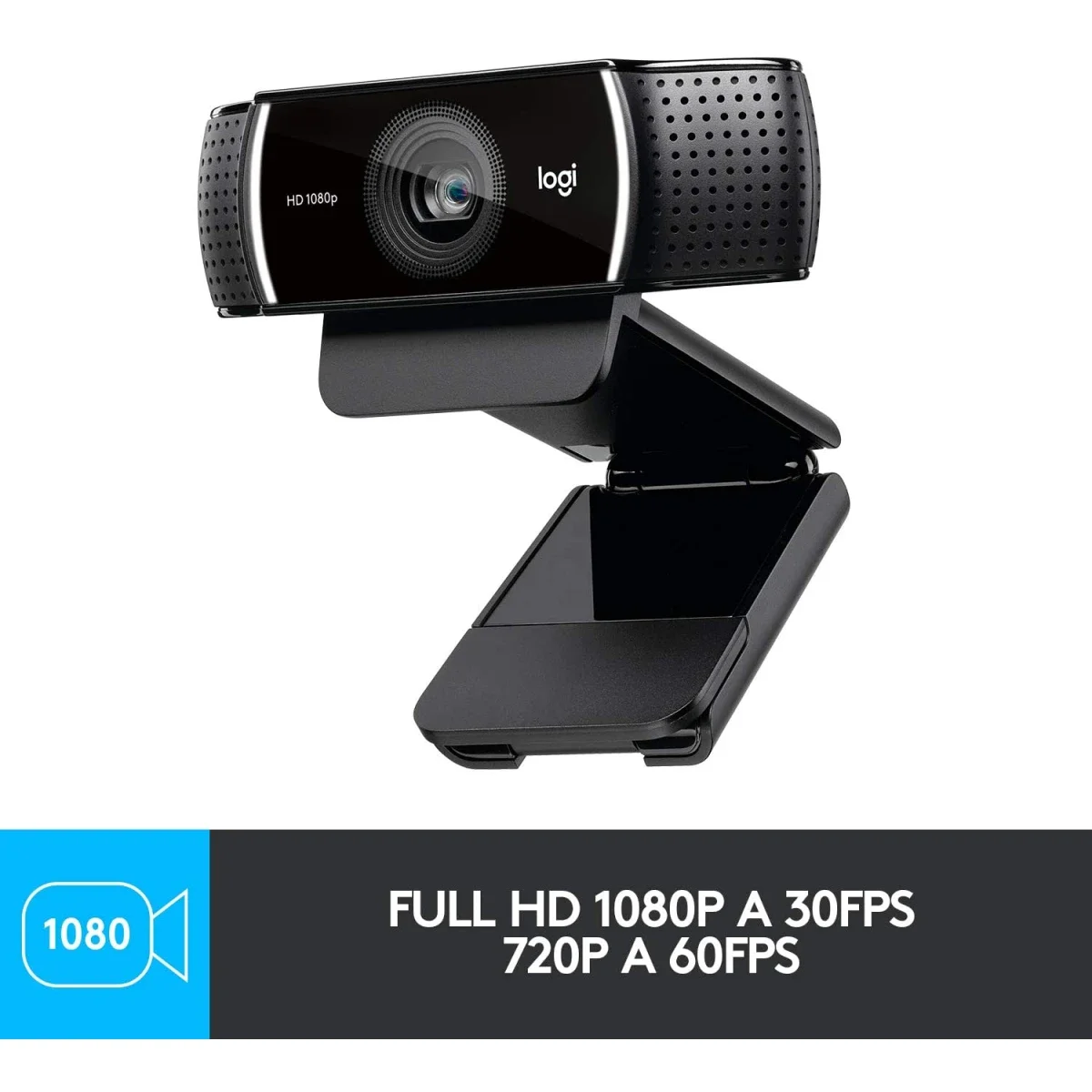 كاميرا ويب Logitech C922 Pro Stream بدقة Full HD 1080p مع حامل ثلاثي - Thumbnail 4