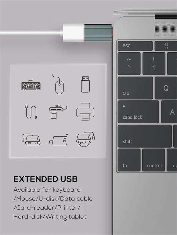 LDNIO LC140 USB-A to USB-C OTG Adapter Fast Transmission Grey - Image 5