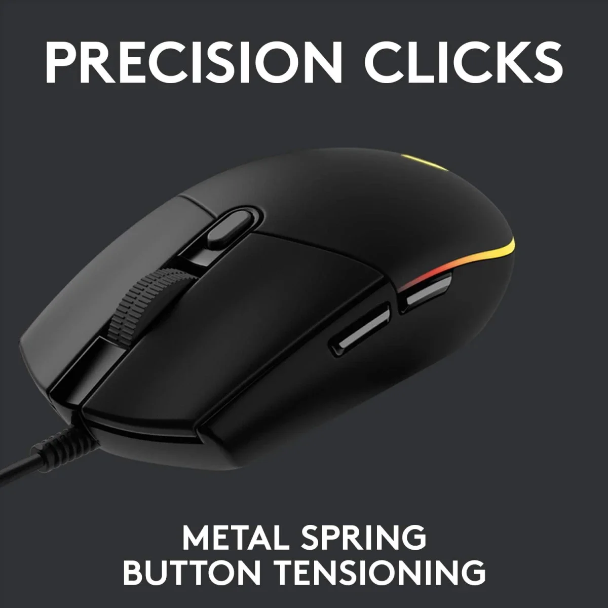 ماوس ألعاب Logitech G203 سلكي بدقة 8,000 DPI وإضاءة LIGHTSYNC RGB، أسود - Thumbnail 6