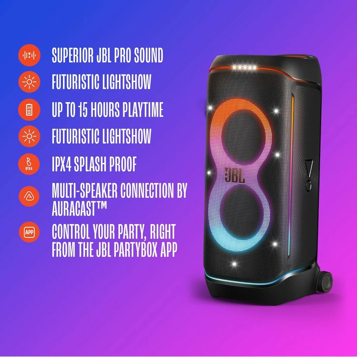 JBL PartyBox 720 Portable Bluetooth Speaker 800W RMS Black - Image 7