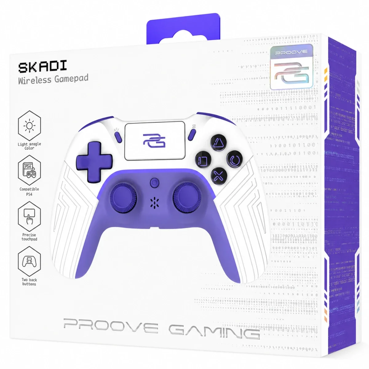 Proove Skadi Wireless Gamepad for PlayStation 4, PC & Android - White/Purple